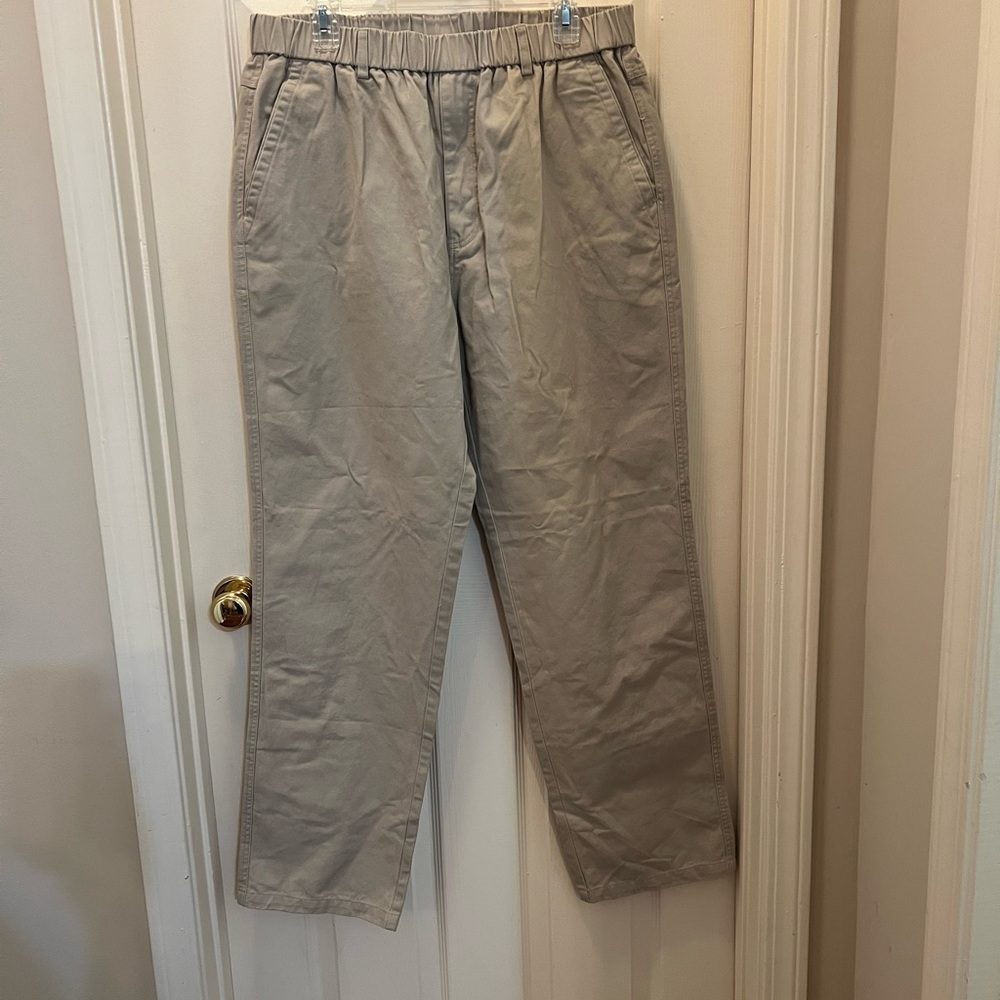 Soojun Men's Cotton Relaxed Fit Full Elastic Waist Twill Pants